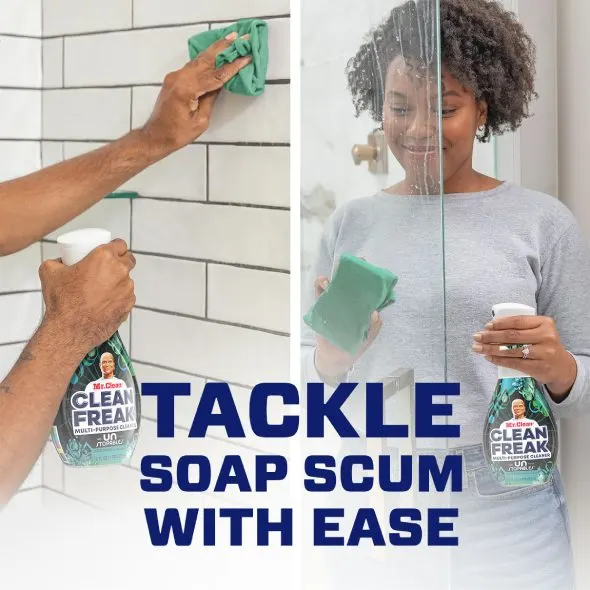 Mr. Clean CleanFreak Unstopables Where to use - Tackle Soap Scum With Ease