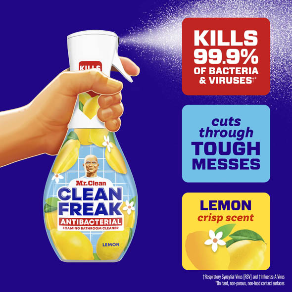 Clean Freak Bathroom Cleaner, Lemon Scent | Mr. Clean®