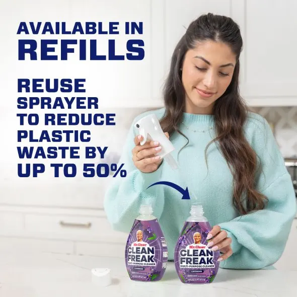 Mr. Clean CleanFreak Lavender Sustainability - Reuse Sprayer To Reduce Plastic Waste By Up To 50%