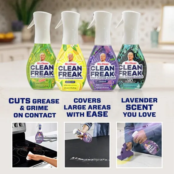 Mr. Clean CleanFreak Lavender Multibenefits: 3x Cleaning Power, Covers Large Areas With Ease, Lavender Scent You Love