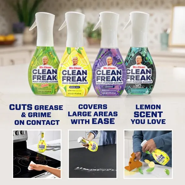 Mr. Clean CleanFreak Lemon Multibenefits, cleaning various home surfaces