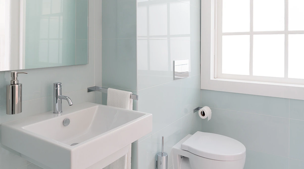 Clean and well-lit bathroom