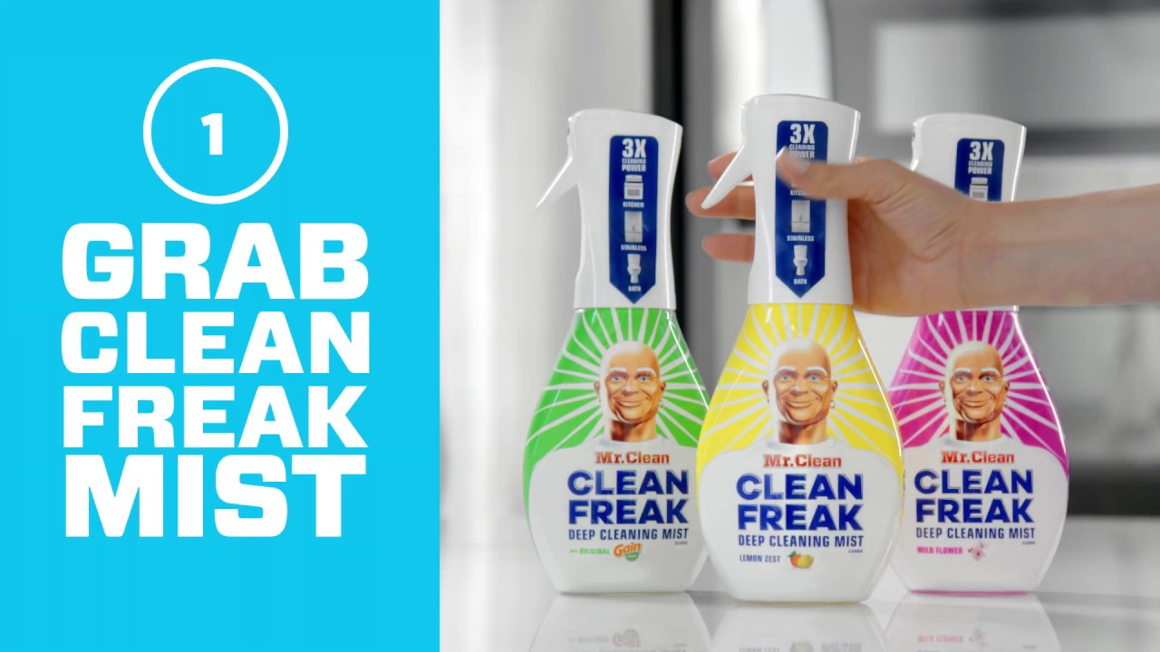 Mr. Clean Clean Freak Deep Cleaning Mist Multi-Surface Spray Lemon Zest 16 oz Spray Bottle Plus 30.9 oz Refill