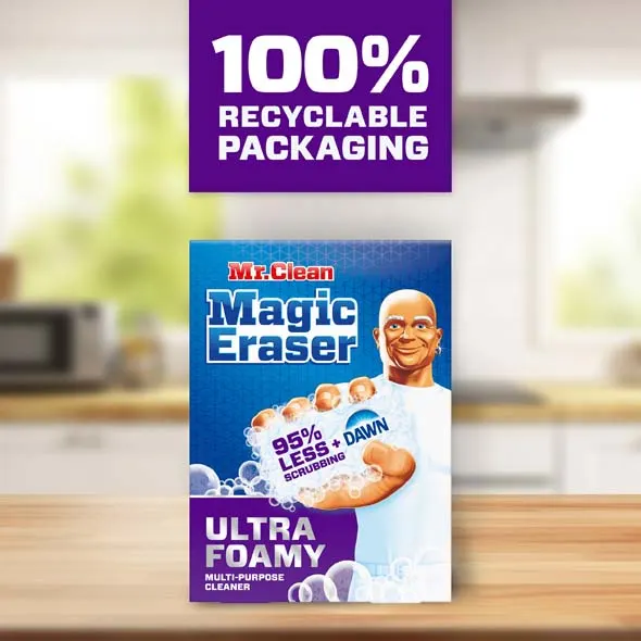 Mr. Clean Magic Eraser Ultra Foamy - 100% Recyclable Packaging