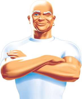 An illustration of Mr. Clean mascot smiling