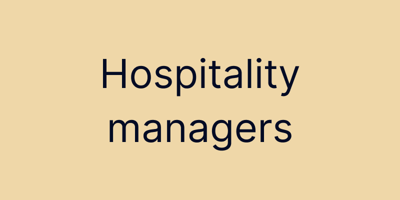 hospitality managers - community