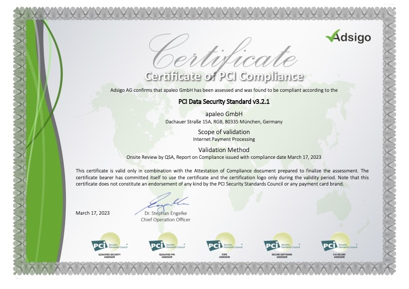 PCI DSS certificate 2023