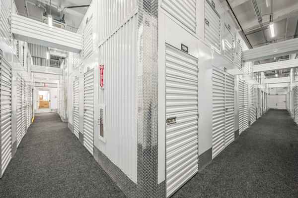 rows of climate controlled storage units at Manhattan Mini Storage East New York