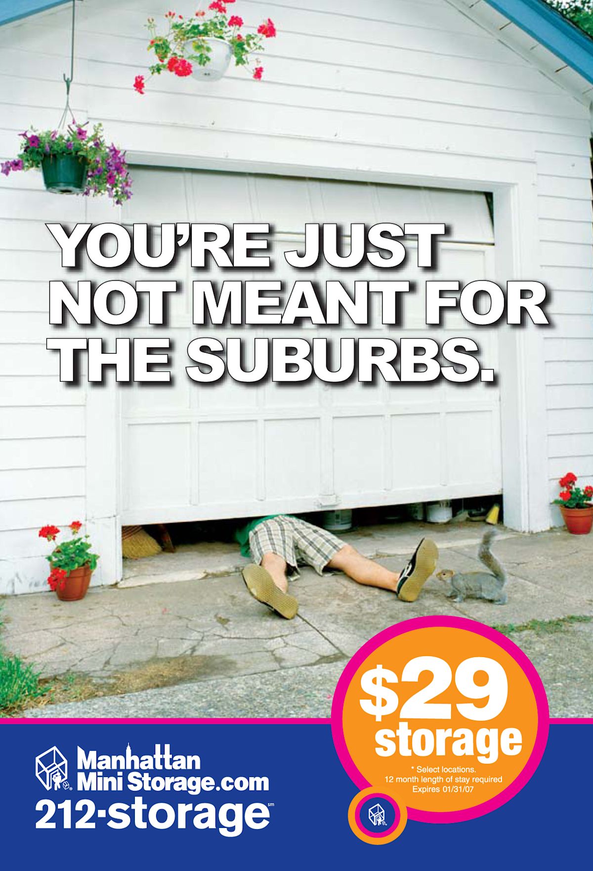Manhattan Mini Storage Billboard "You're just not meant for the suburbs"