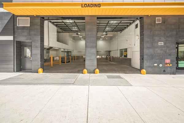 street view of the drive-in loading bays of Manhattan Mini Storage in the Flatiron District