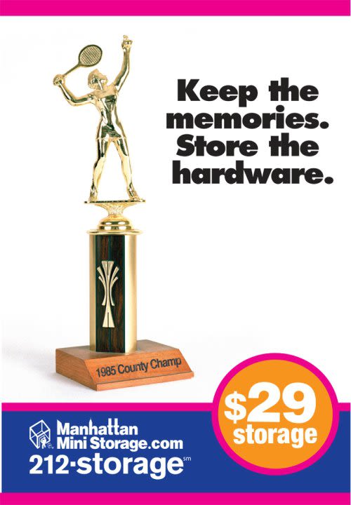 Manhattan Mini Storage Billboard "Keep the memories, store the hardware"