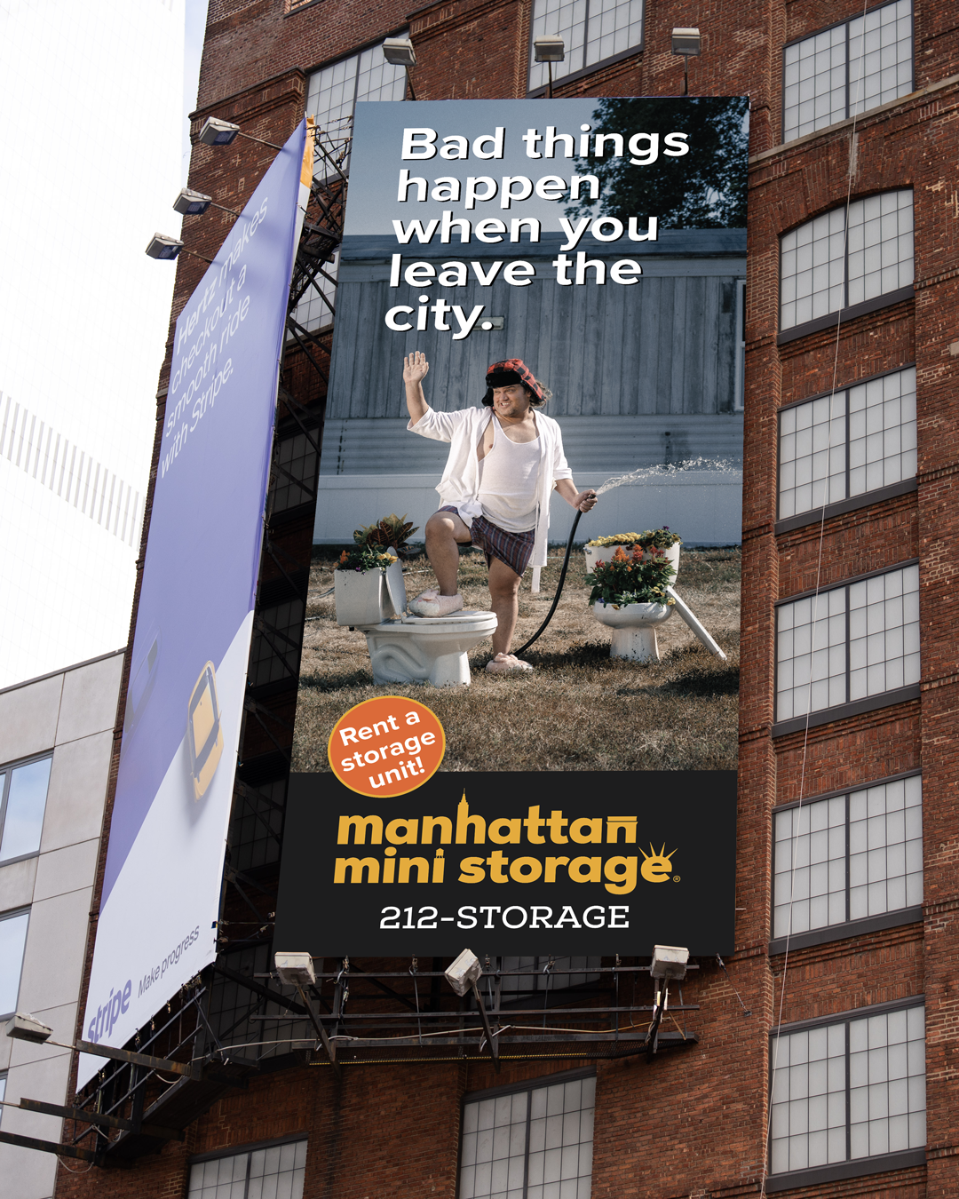 Manhattan Mini Storage Billboard - Bad Things Happen When You Leave the City 