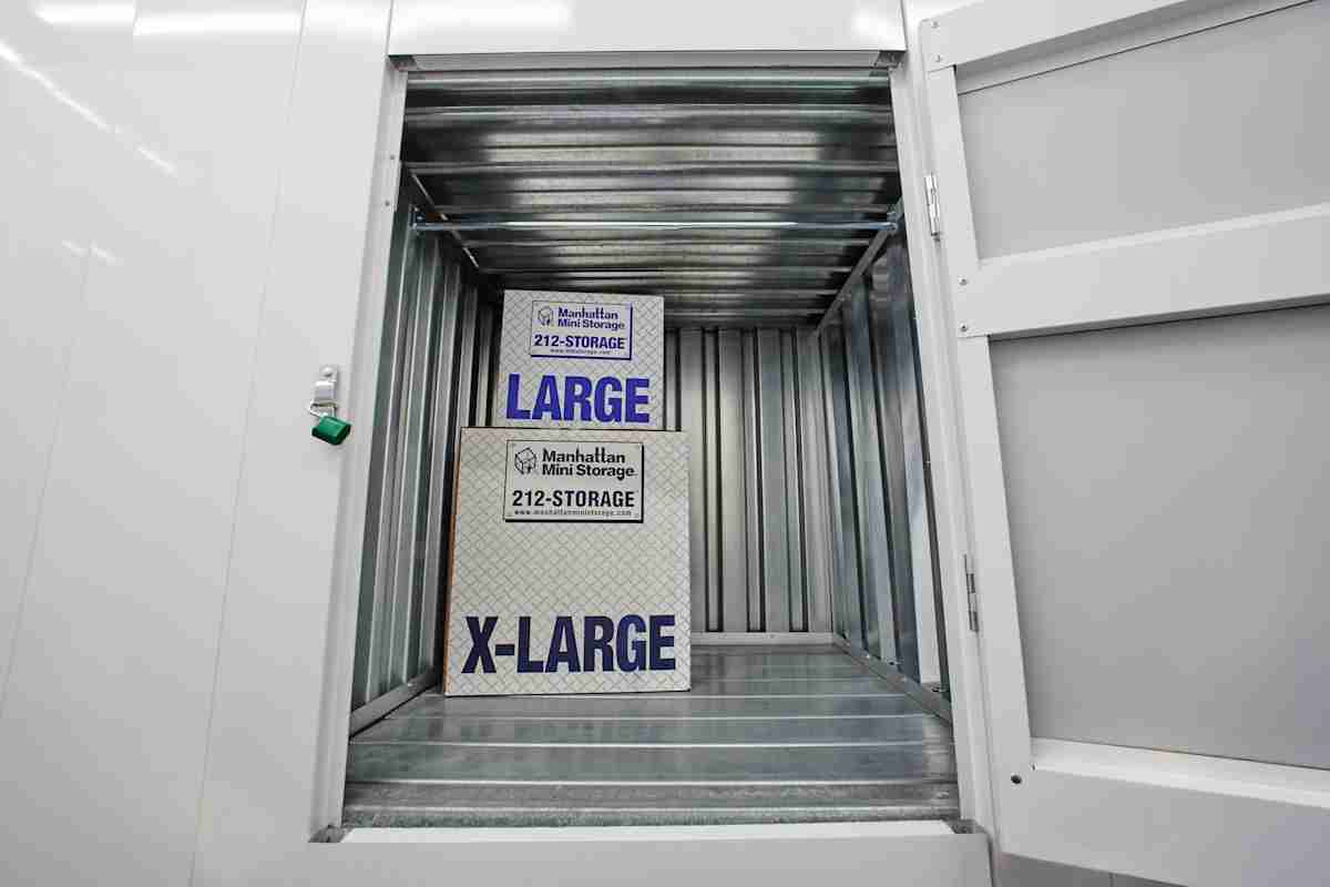 Manhattan Mini Storage boxes inside an open self storage unit