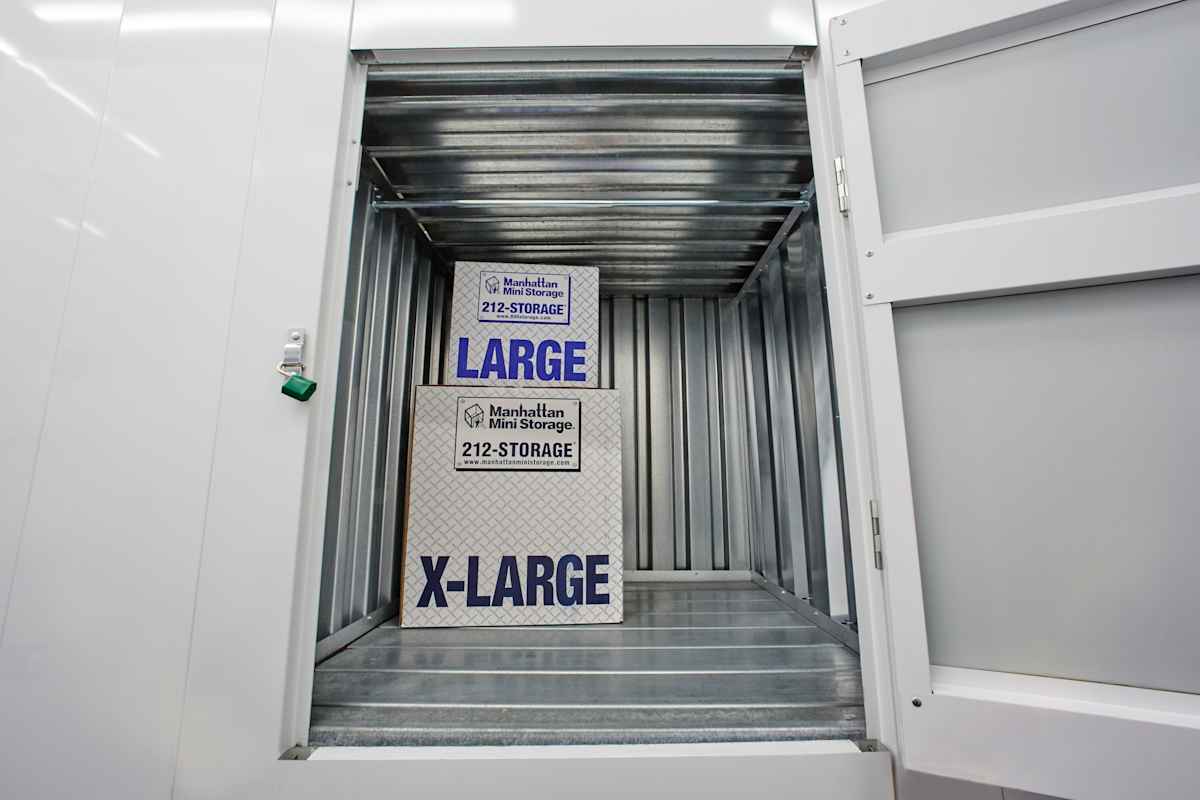 Manhattan Mini Storage boxes inside an open self storage unit