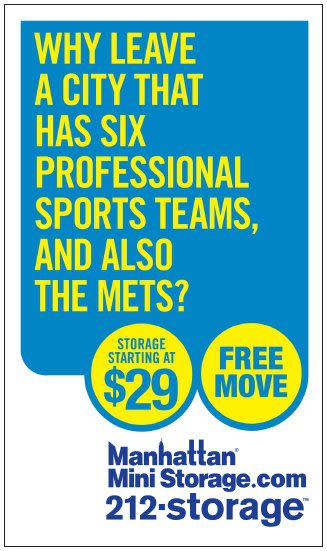 Manhattan Mini Storage Billboard "When the city has six professional sports teams, and also the Mets"