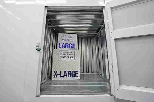 open self storage unit at Manhattan Mini Storage in the East Village on 2nd Ave