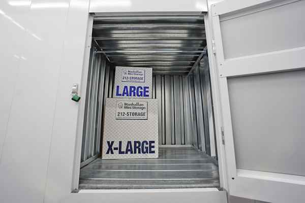 open self storage unit at Manhattan Mini Storage in the East Village on 2nd Ave