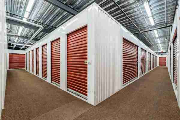 rows of climate controlled self storage units at Manhattan Mini Storage in West New York