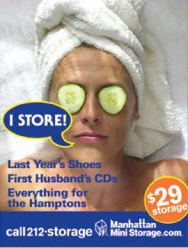 Manhattan Mini Storage Billboard "I Store Last Year's Shoes, First Husband's CDs, Everything for the Hamptons