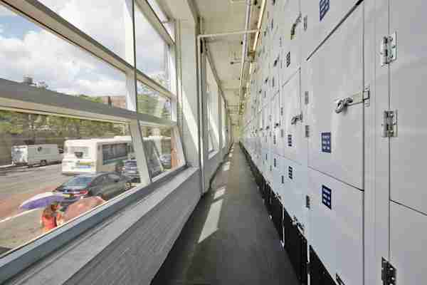 a row of East Harlem storage units at Manhattan Mini Storage