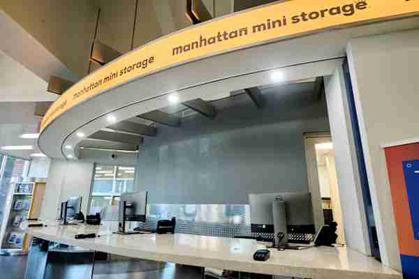 Front desk of Manhattan Mini Storage on 401 E 110th St