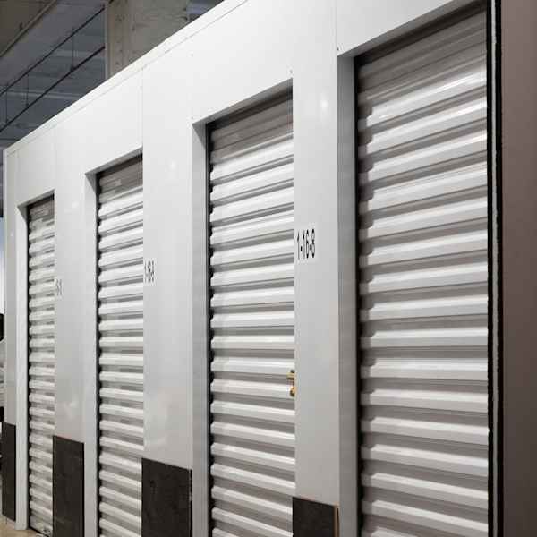 row of storage units at Manhattan Mini Storage on 543 W 43rd St