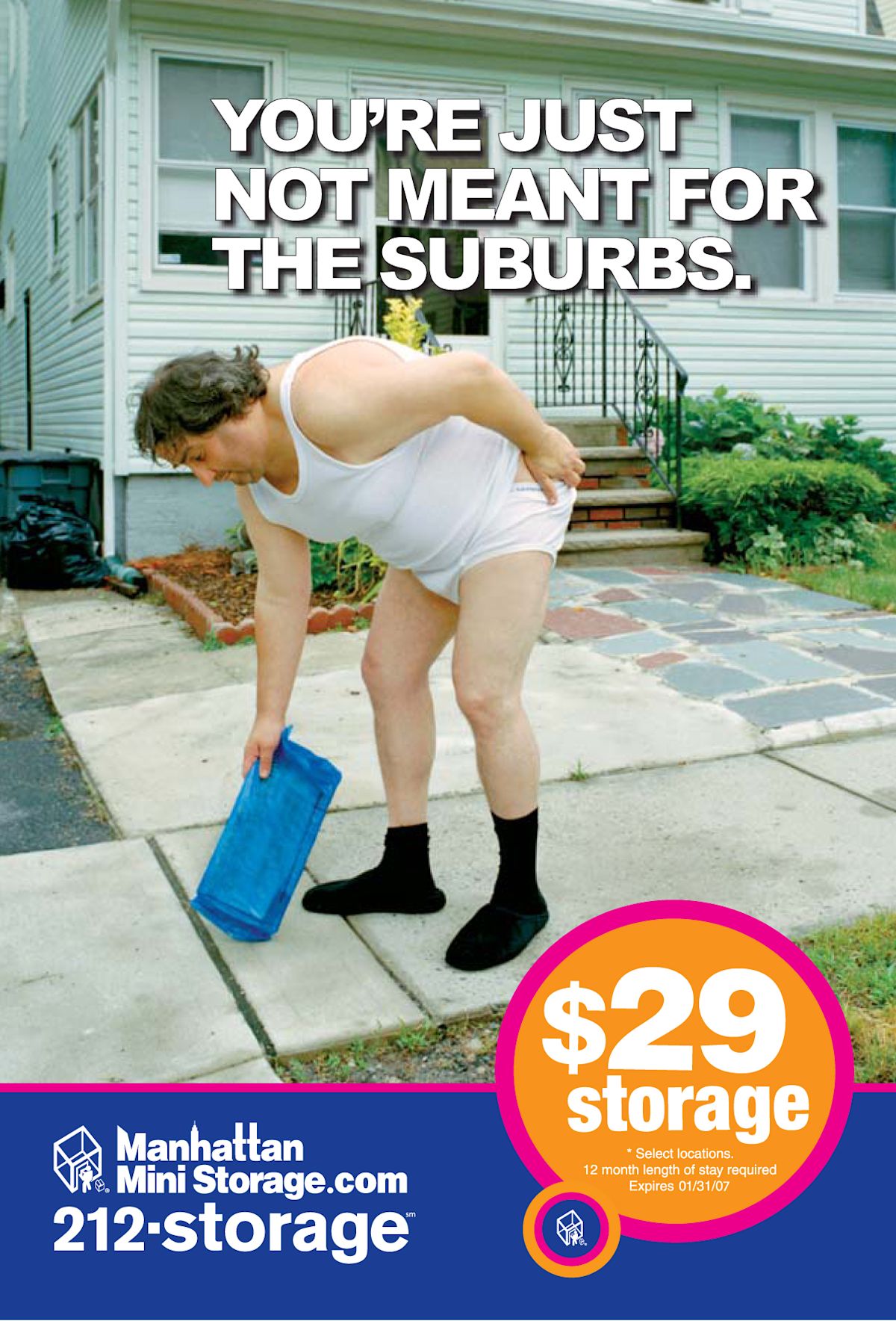 Manhattan Mini Storage Billboard "You're just not meant for the suburbs"