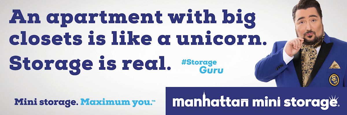 Manhattan Mini Storage Billboard "An apartment with big closets is like a unicorn. Storage is real."