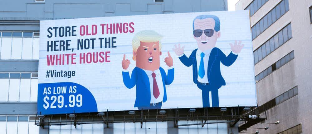 Manhattan Mini Storage Billboards - Store Old Things Here Not The White House