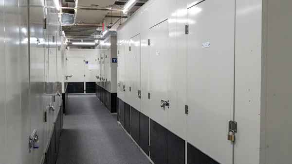 a row of climate controlled self storage units at Manhattan Mini Storage W 23rd St 