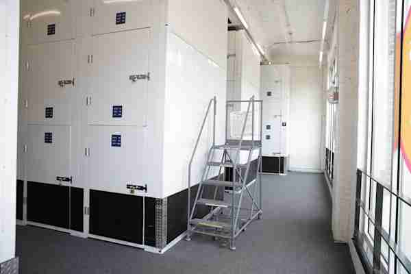 a row of Chelsea storage lockers at Manhattan Mini Storage