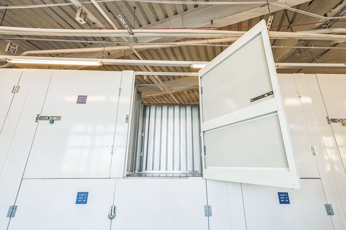 looking inside a personal size closet unit at Manhattan Mini Storage