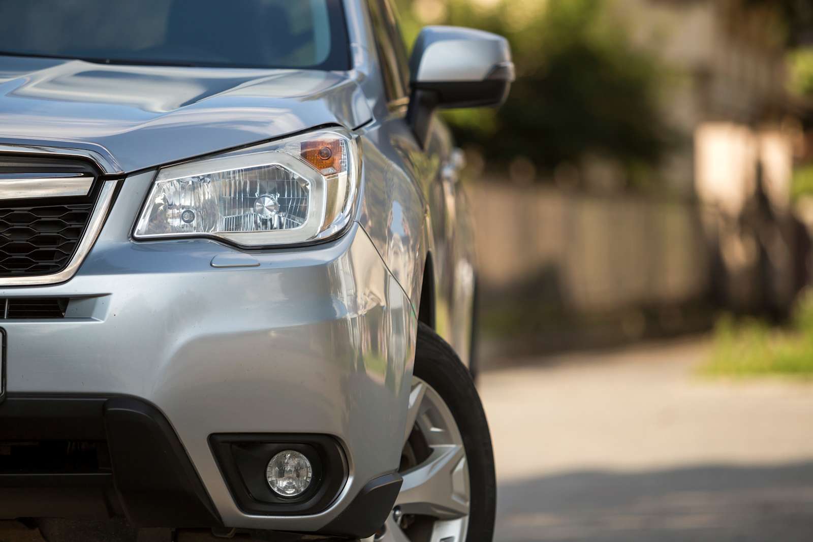 a close up of the front bumper of a car