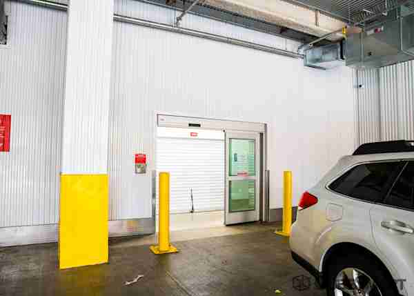 drive in loading bay with wide doors to access the interior self storage units in Brooklyn