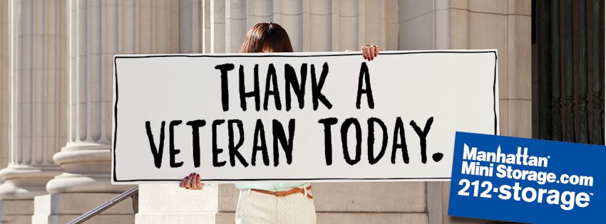 Manhattan Mini Storage Billboard "Thank a Veteran Today."