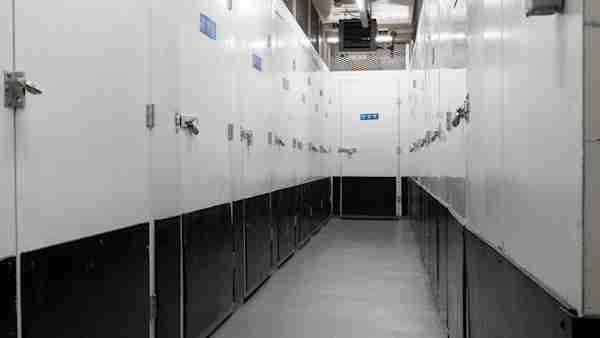 rows of large storage units at Manhattan Mini Storage on 28 2nd Ave