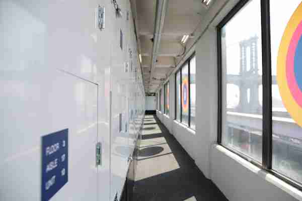 a row of storage units at Manhattan Mini Storage at 220 South St with a view out of the window of the bridge