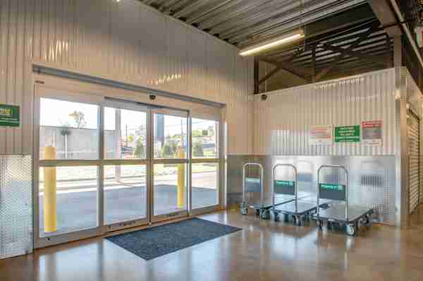 loading bay doors and moving carts at Manhattan Mini Storage in Carlstadt