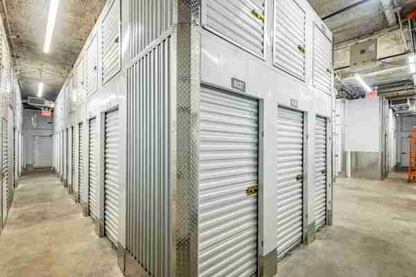 a row of climate controlled units in NYC at Manhattan Mini Storage on 47th St