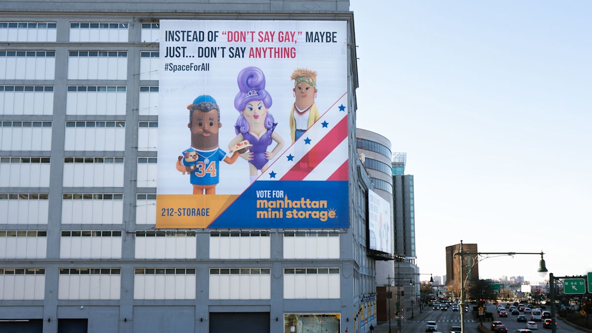 Manhattan Mini Storage Billboards - Instead of Dont Say Gay,  Maybe Just Dont Say Anything