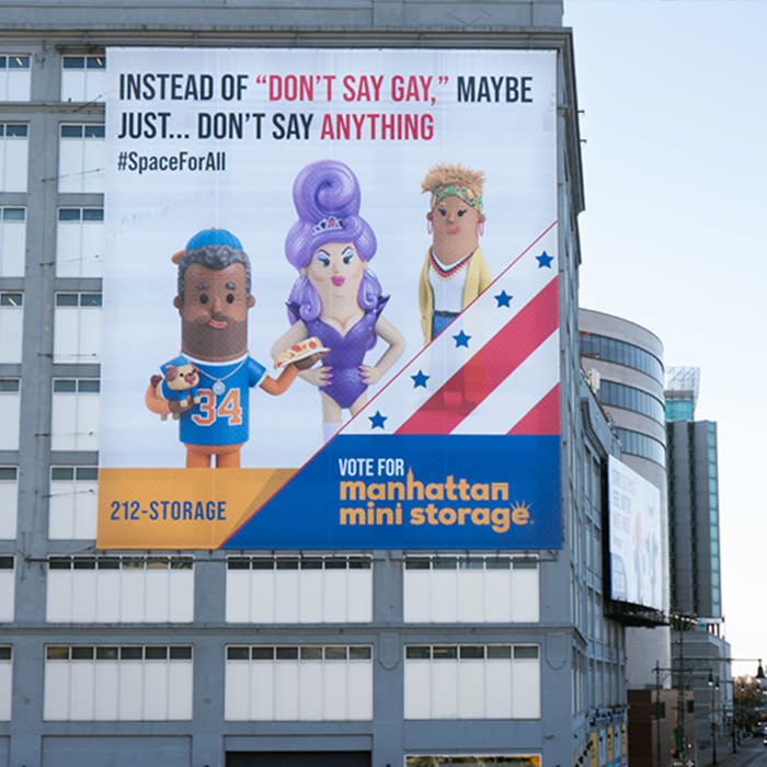 Manhattan Mini Storage Billboards - Instead of Dont Say Gay,  Maybe Just Dont Say Anything