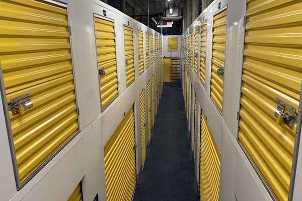 row of storage lockers at Manhattan Mini Storage on 121st St
