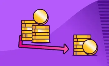 Consolidate debt coin illustration mobile