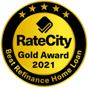 RateCity Gold Award 2021 Best Refinance Home Loan award image