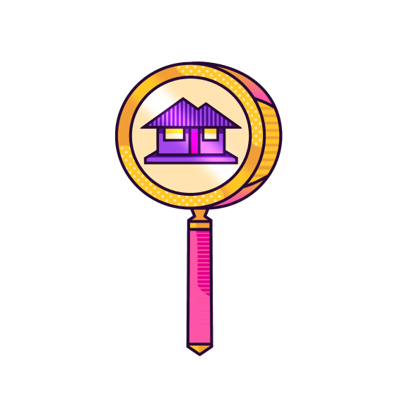 Athena Select looking glass with house in lens illustration
