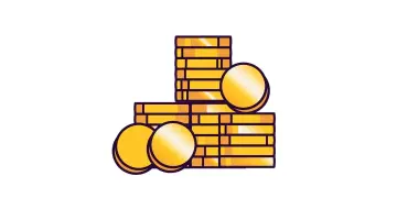 Save fortune pile of coins illustration