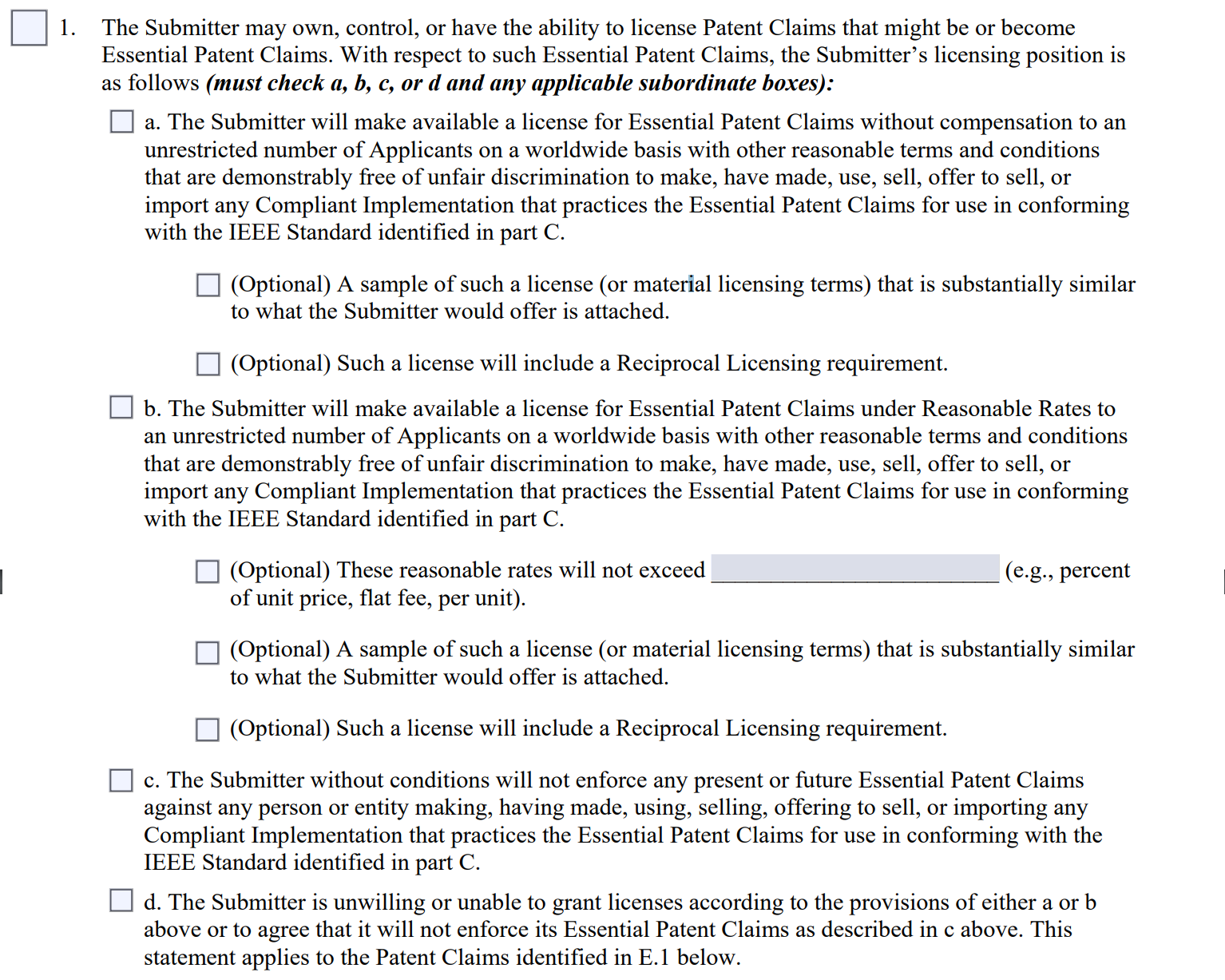 IEEE Letter of Assurance