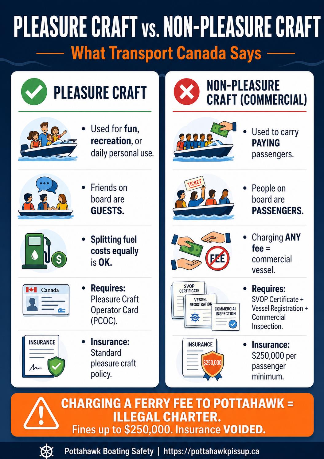 Pleasure Craft vs Non-Pleasure Craft Infographic