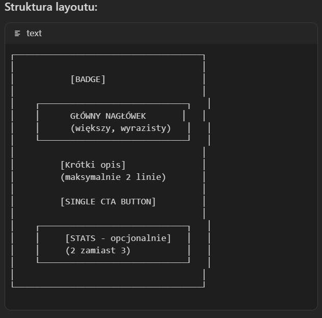 Wygenerowana struktura layoutu przez Superdesign