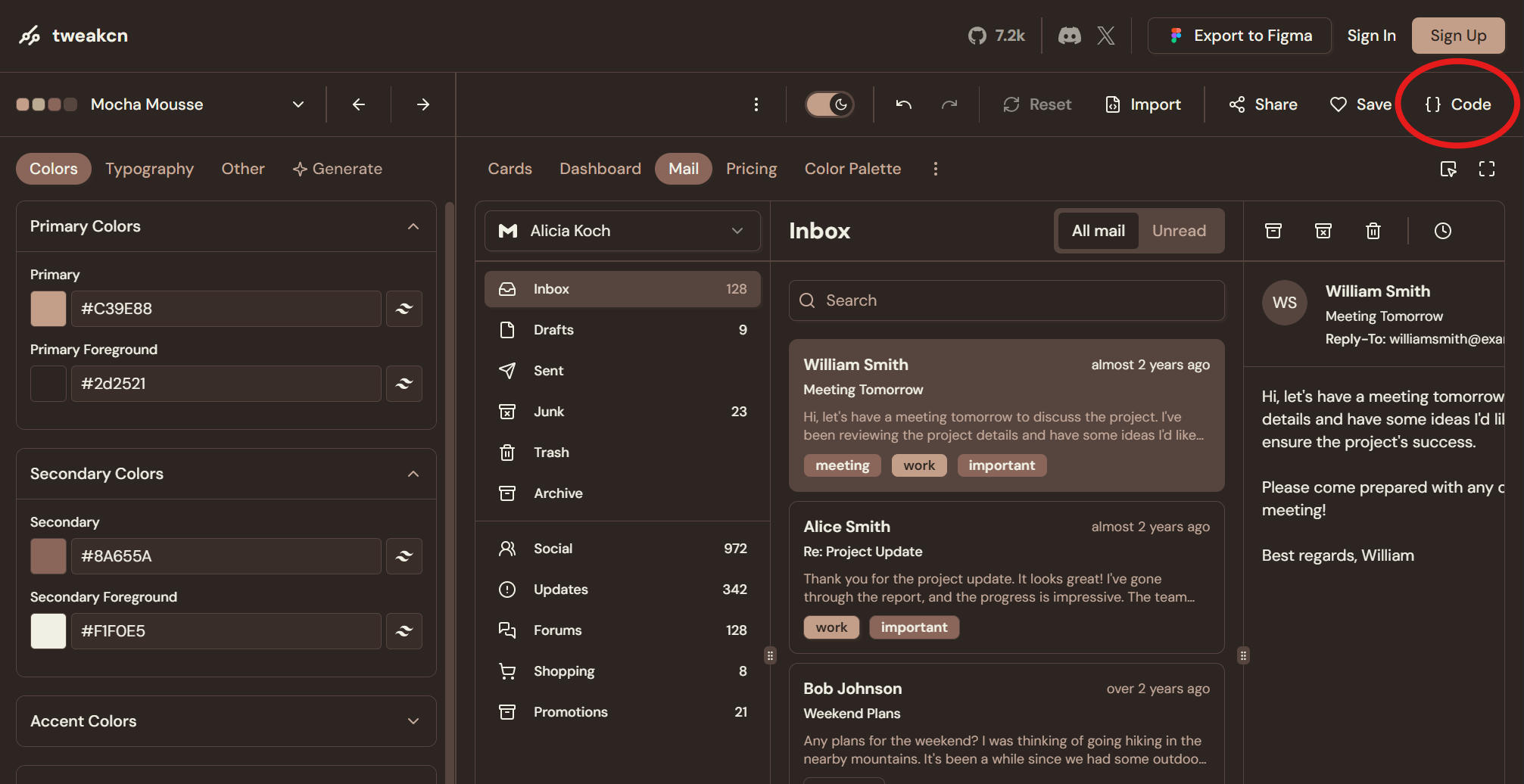 Pokazanie Tweakcn do modyfikacji kolorów Shadcn